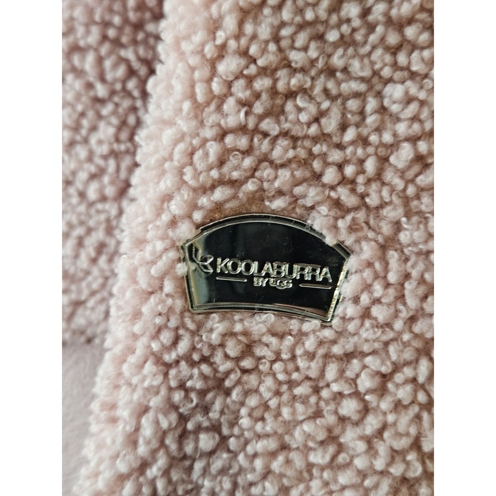 Koolaburra By UGG Fleece Sherpa Bomber Hoodie Jacket Women's M Pink Zip‎ Coat - Picture 9 of 11